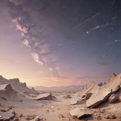 Wall Mural - torn edges, faded pastel sky, star dust, aged paper , soft, pattern