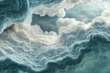 Fototapete - Abstract illustration of textured swirling clouds.