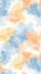 Poster - Abstract Watercolor Painting Style Background of Blue and Orange Clouds Seamless Pattern Design for Textile and Wallpaper