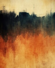 Poster - Abstract painting with dark and light tones on canvas; textured background with vertical brush strokes and color gradient