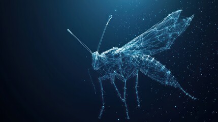 Poster - abstract polygonal insect illustration.