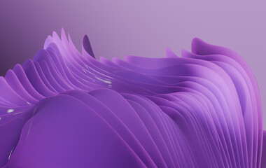Poster - Elegant Violet Flowing Layers - Contemporary Geometric Art Design