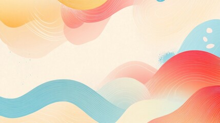 Poster - abstract pastel wave background with copy space.
