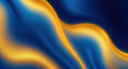 Wall Mural - Abstract blue and gold wave background modern design smooth gradient texture , hand drawing.