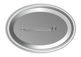 Poster - Oval shaped blank pin button badge featuring a metal pin back, isolated against a white background with a clean clipping path, offering a versatile template for design and branding