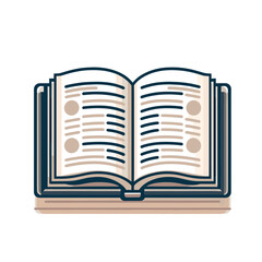 Aufkleber - Vector open book icon with pages and text representing knowledge and education 