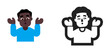 © Mehr - Person Shrugging Emoji (Very Dark Skin Tone)