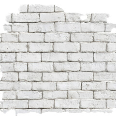 Poster - Whitewashed brick wall texture background image old on transparent background