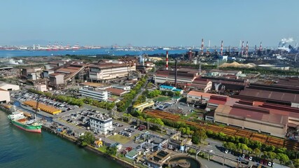 Leinwandbilder - 工業地帯の風景　空撮
