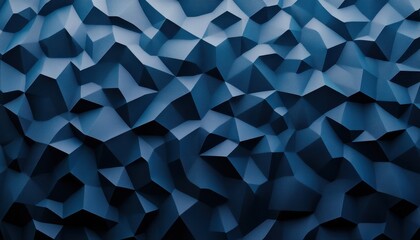 Poster - Abstract Geometric Texture in Shades of Blue Polygonal Surface with Low Poly Triangle Pattern and Modern Design Art