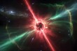 © wetch - Exploding Star with Energy Beams in Deep Space