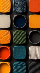 Fototapete - Colorful Pattern Swatch Collection Flatlay