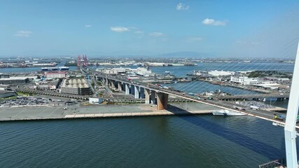 Fototapete - 橋梁と道路の風景空撮