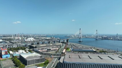 Fototapete - 港湾都市の風景空撮
