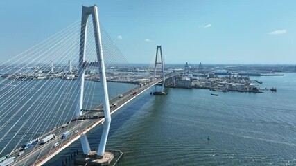 Leinwandbilder - 橋梁と道路の風景空撮