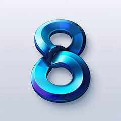 Poster - Luminous Number Eight: A Mesmerizing Display of Blue-Hued, Optical Charm