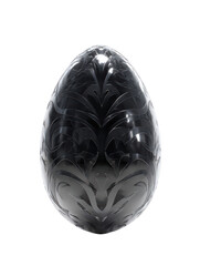 Poster - Elegant black egg with intricate decorative pattern on transparent background
