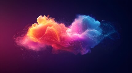Poster - A stunning display of vibrant colors blending seamlessly, creating an abstract cloud of energy and light. Perfect for backgrounds, presentations, or creative projects.