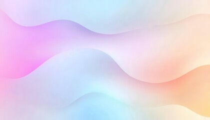 Fototapete - Pastel Gradient Waves Abstract Background with Smooth Blends of Pink Purple Blue and Yellow Colors for Modern Design Templates and Creative Presentation Backdrops