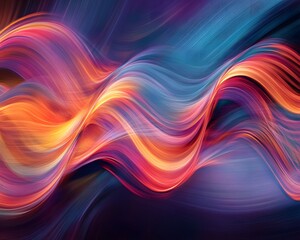 Poster - Vibrant waves of color flow smoothly, creating a mesmerizing visual experience. Ideal for abstract art lovers and creative projects requiring dynamic and energetic backgrounds.