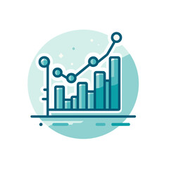 Poster - Vector illustration of growth chart for business analysis concept, modern design
