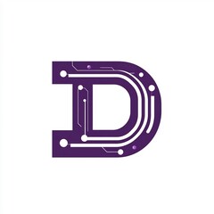 Poster - Abstract letter D adorned with intricate circuitry, futuristic design concept