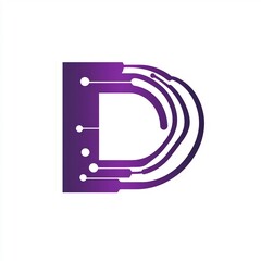 Poster - Innovative circuit letter D showcasing digital design and technological advancement