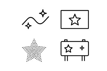 Poster - Vector illustration icons representing stars and decorative elements for design projects