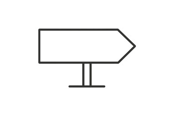 Poster - Vector illustration of a blank directional sign pointing right for use in navigation and signage design projects in various contexts