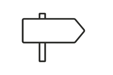 Poster - Vector illustration of a directional signpost indicating a right turn in a minimalist design