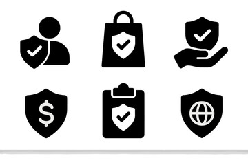Poster - Vector illustration icons depicting security concepts for online shopping and digital transactions