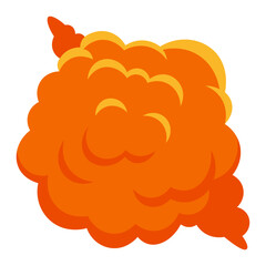 Poster - orange explosion expanding with yellow flames creating a vibrant blast, perfect for illustrating des