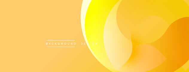 Fototapete - Abstract yellow gradient background. Overlapping shapes create dynamic visual effect. Minimalist design suitable for digital projects.