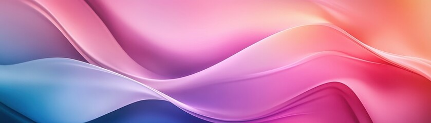 Fototapete - Abstract Gradient Wave Background with Smooth Curves in Pink Blue Purple and Orange Colors Ideal for Modern Designs and Creative Artwork