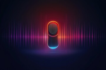 Poster - Modern voice assistant visualized through sound waves and vibrant colors