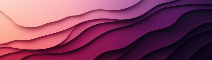 Fototapete - Abstract Gradient Wave Layers with Peach Pink Magenta and Violet Tones Modern Background Geometric Patterns and Flowing Curves Perfect for Backdrops and Elegant Design