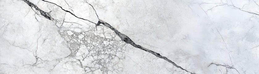 Aufkleber - Abstract Marble Texture Background in White and Gray Shades with Crack Details for Elegant Interior Design and Natural Stone Surface with Minimalist Pattern