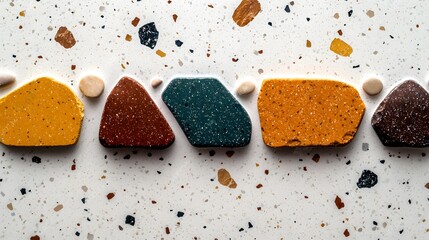 Aufkleber - Colorful Terrazzo Background with Small Mineral Specks