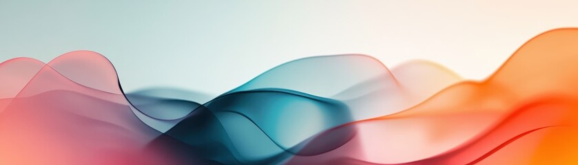 Fototapete - Abstract Multicolored Wavy Lines with Gradient Background in Orange Pink and Blue Smooth Dynamic Flow with Modern Graphic Design as a Colorful Textured Wallpaper