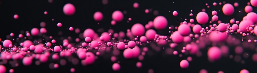 Aufkleber - Abstract Pink Spheres Floating on Dark Background Macro Shot with Shallow Depth of Field Art Design Element Graphic Pattern Round Texture Decoration Wallpaper Backdrop