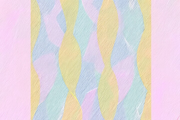 Aufkleber - Pastel abstract pattern with wavy lines in soft colors like pink, blue, and yellow creates subtle and sweet visual effect. design has textured appearance, adding depth and interest