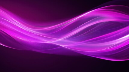 Fototapete - Abstract Purple Wave Design with Bright Light Effect on Dark Background Creates a Modern and Futuristic Feel
