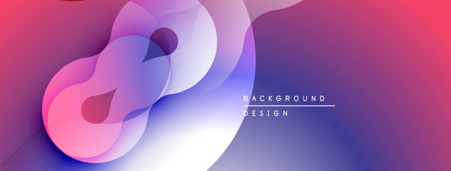Poster - Abstract fluid shapes blend, creating vibrant gradient background. Modern design elements suggest motion, energy, innovation.