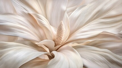Wall Mural - Elegant Beige Plant Closeup Spathe Flower Soft Texture