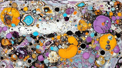 Poster - Abstract painting filled with a dazzling array of different colors creating a vibrant and dynamic scene