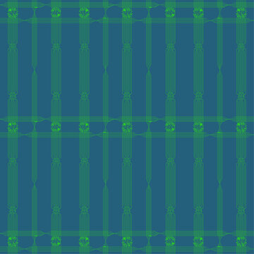 Intricate Green and Blue Geometric Grid Pattern with Starburst Accents