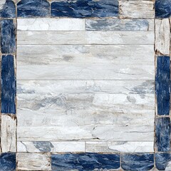 Poster - A striking blue and white tile featuring intricate patterns that add character to any space