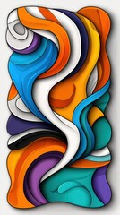 Poster - A bright and colorful abstract background featuring vibrant shapes and patterns evoking modern art