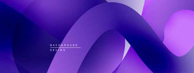 Poster - Abstract purple design features flowing shapes, gradients. Modern background ideal for digital projects, presentations. Minimalist aesthetic.