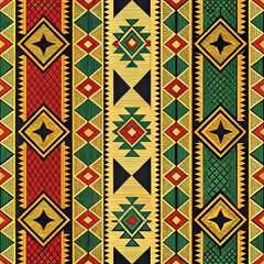 Fototapete - Colorful geometric pattern design with diamonds and lines.